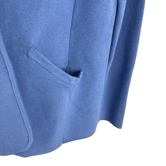 Talbots Sweater Blazer Jacket Large Blue Solid Cotton Blend Academia NWT CJ-1925 - Picture 5 of 10